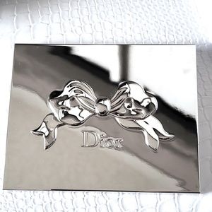 DIOR Silver Compact Pocket Bow Mirror    Authentic